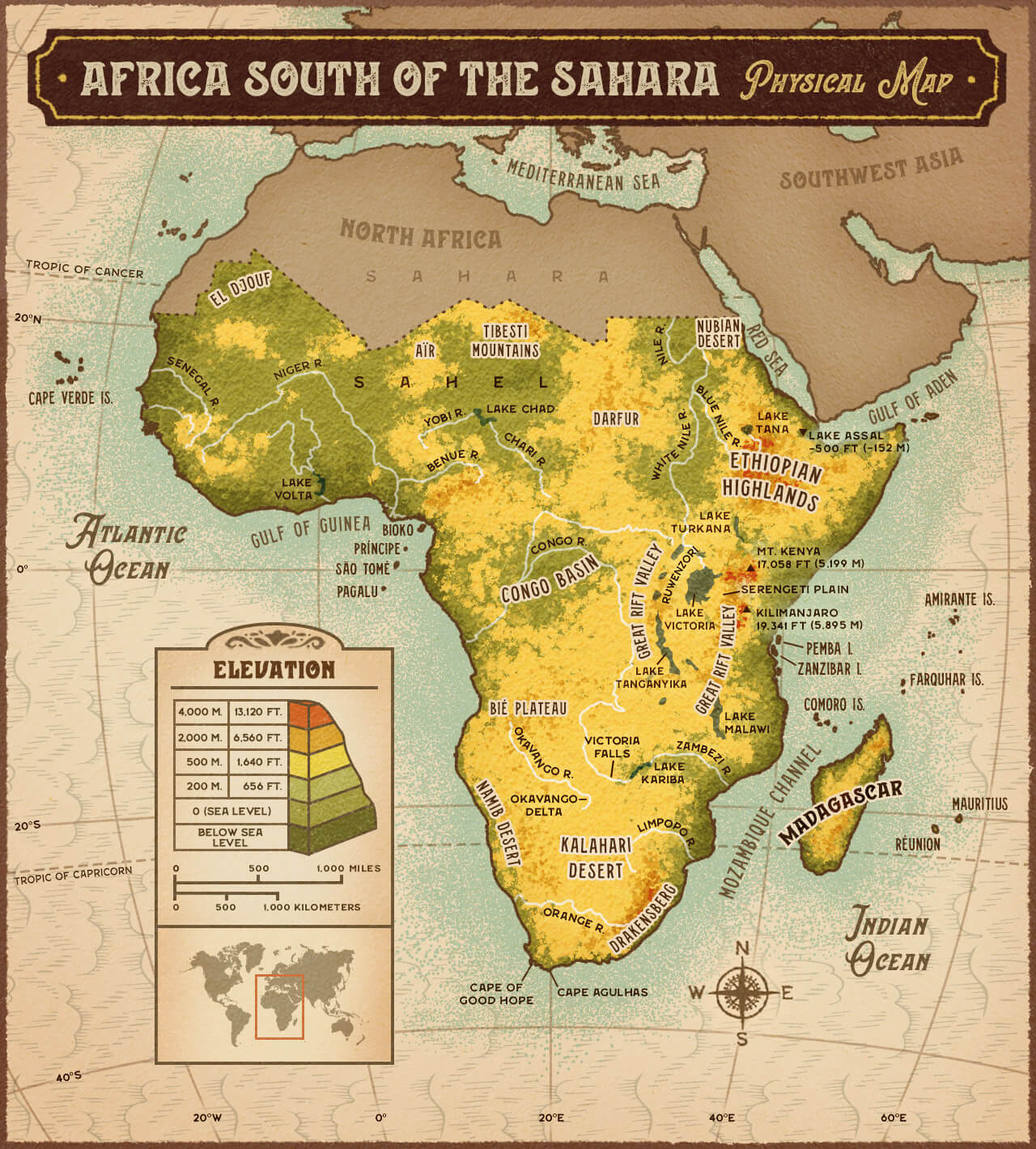 Instructional Graphics Zac Payne   Africa South Of The Sahara Physical Map 